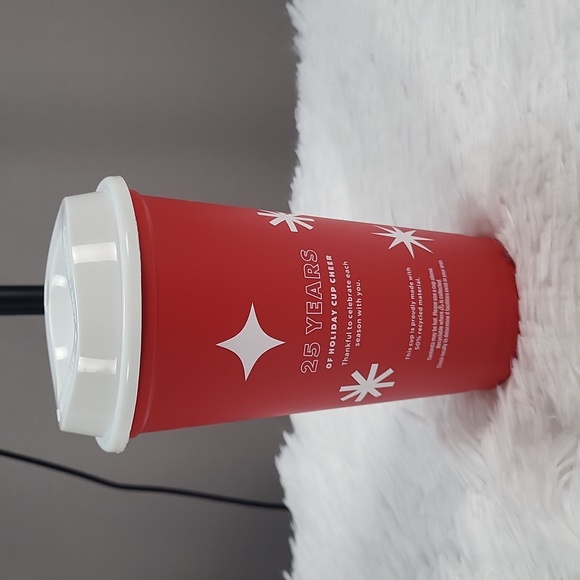 Starbucks 2022 Holiday Limited Edition 25 Years Reusable Cup&Lid Holds 16 fl oz - Picture 2 of 4